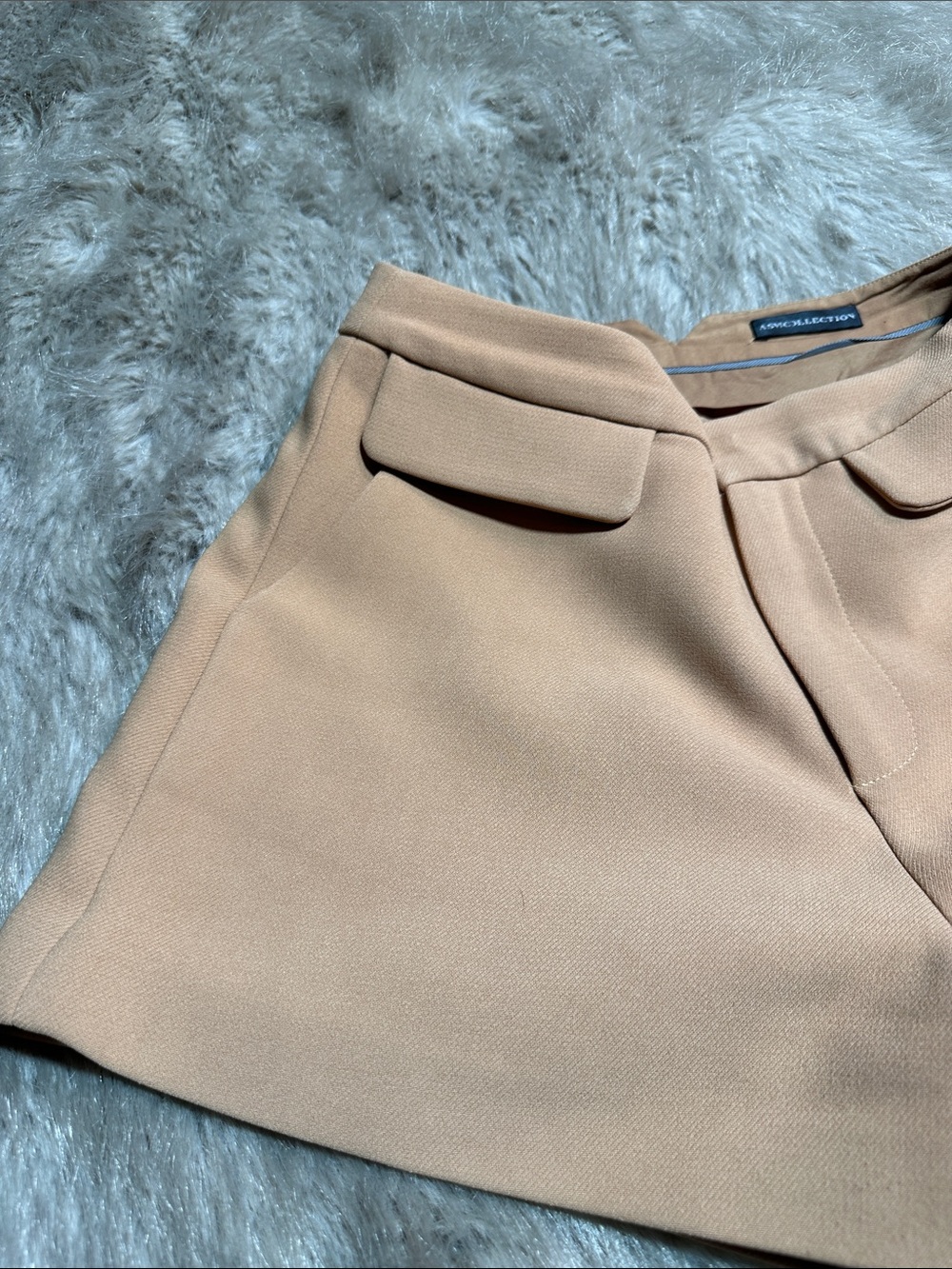 High-Rise Tailored Tan Women’s Shorts - Picture 3 of 9